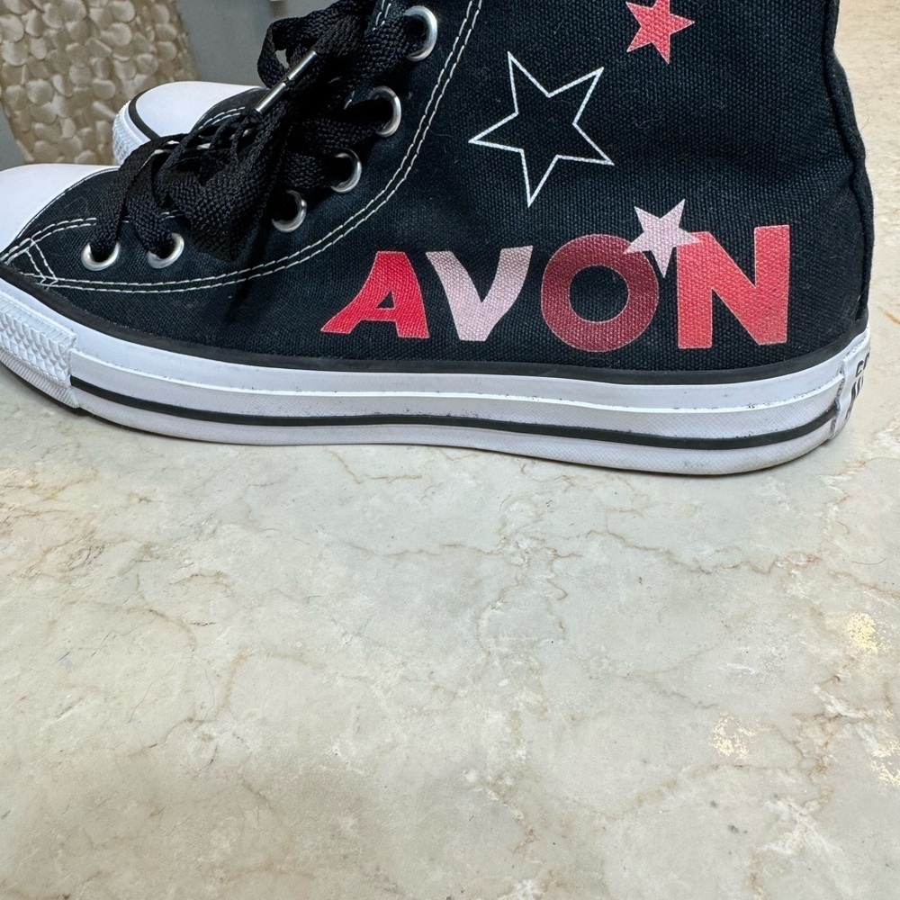 Converse Custom Avon Sneakers Black Size 9 - Picture 3 of 5
